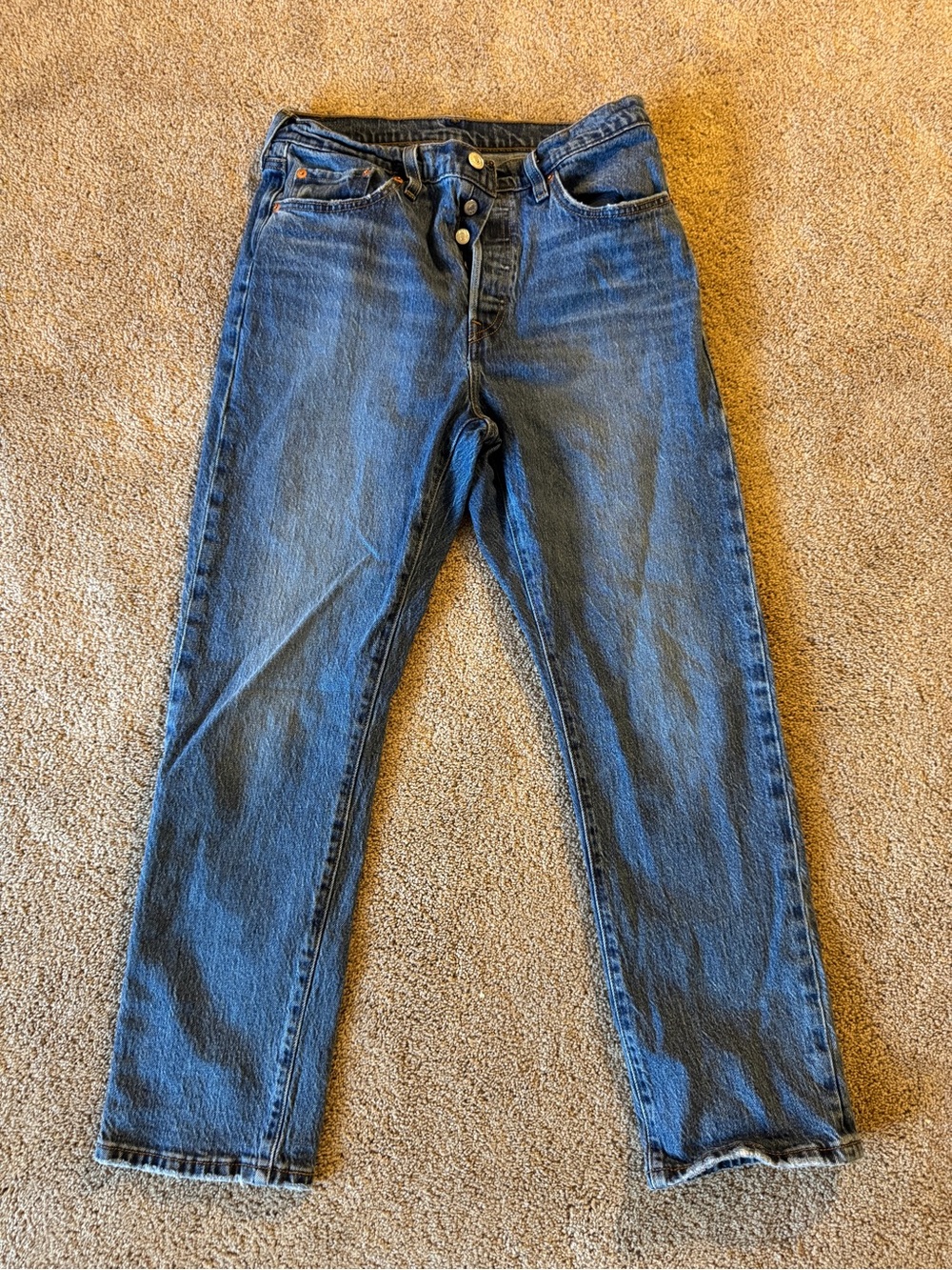 Levi's Women’s Classic Straight Blue Denim Jeans with Button Fly